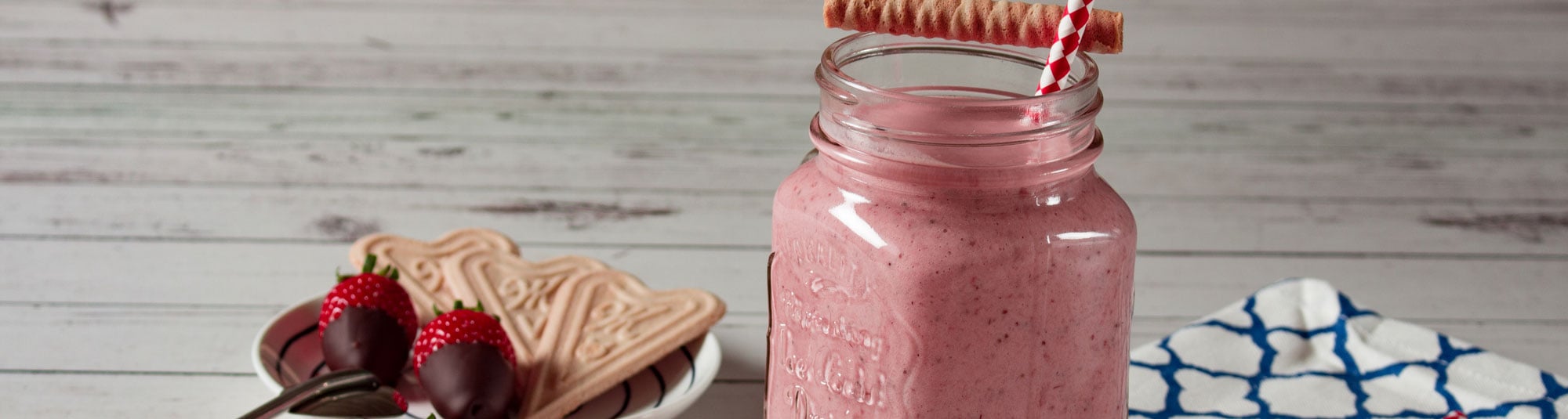 Erdbeer Frappe mit Vanilleeis