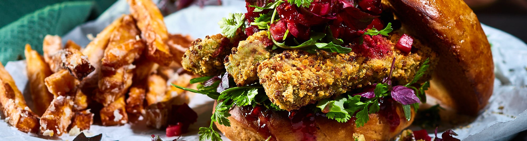 Veggie Spinat Stangerl Burger