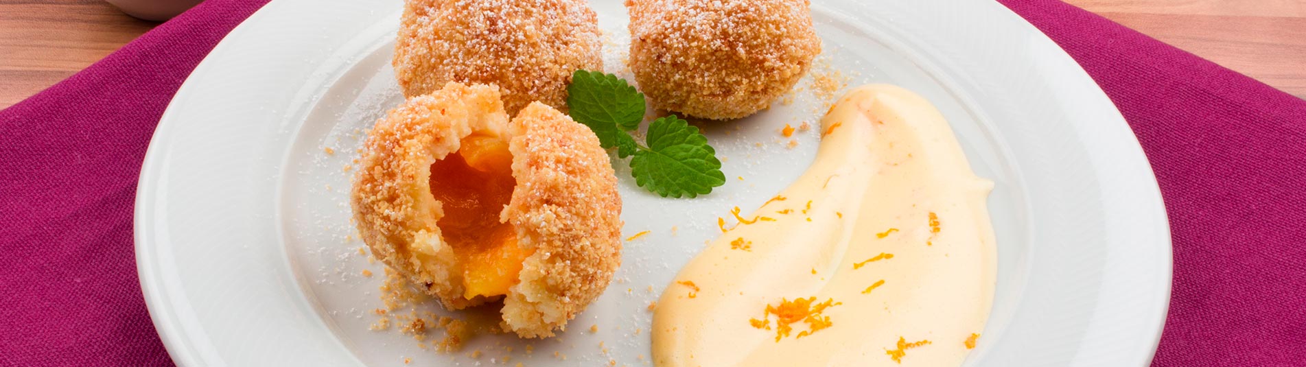 Iglo Marillenknödel mit Orangen-Zabaione