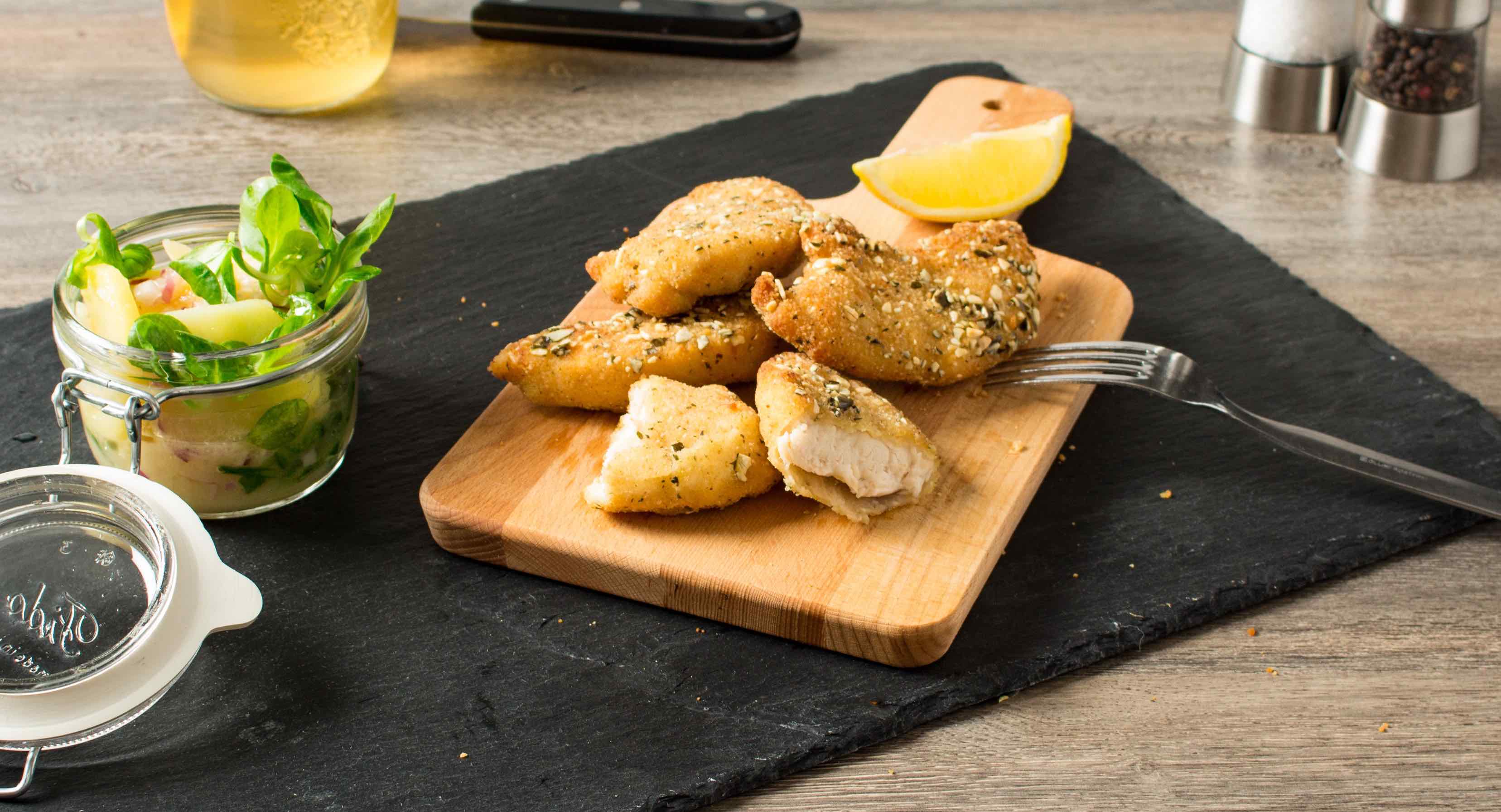 Backhendl mit Vogerlsalat