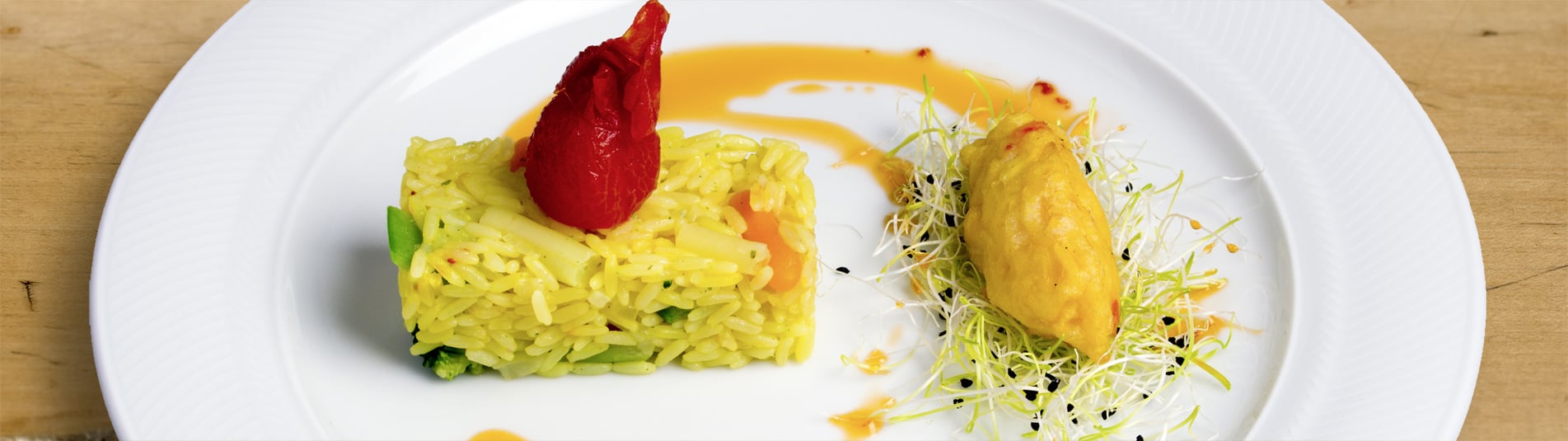 Gemüse Paella mit Maisfritters