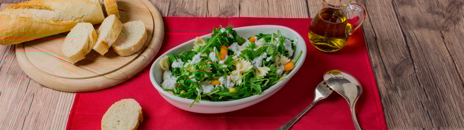 Iglo Nudelsalat mir Rucola und Gemüse Rezept