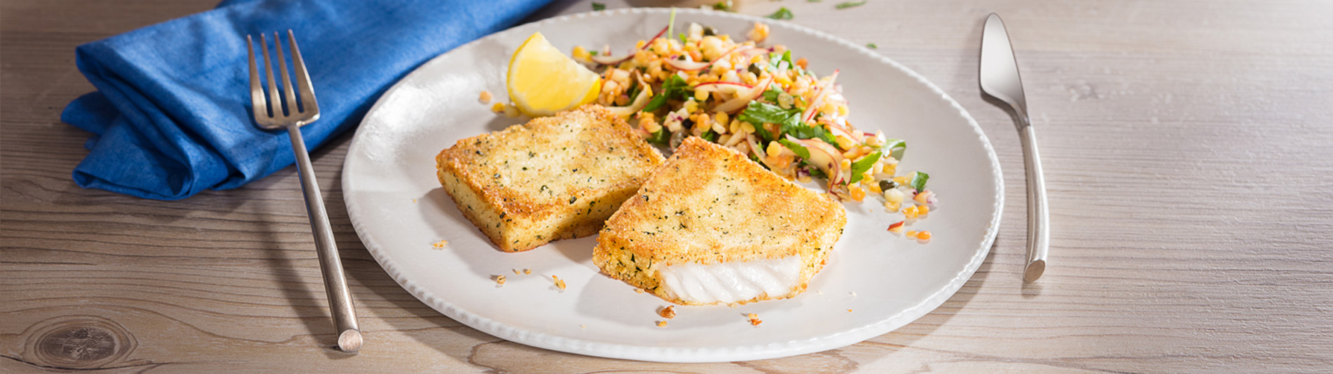 Polar-Dorsch Müllerin auf buntem Linsensalat 