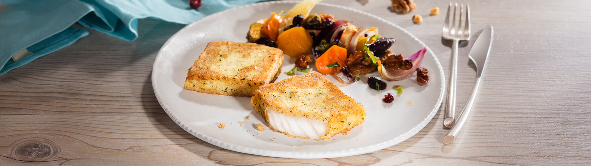 Rezept für Polar-Dorsch Müllerin mit Ofengemüse | iglo