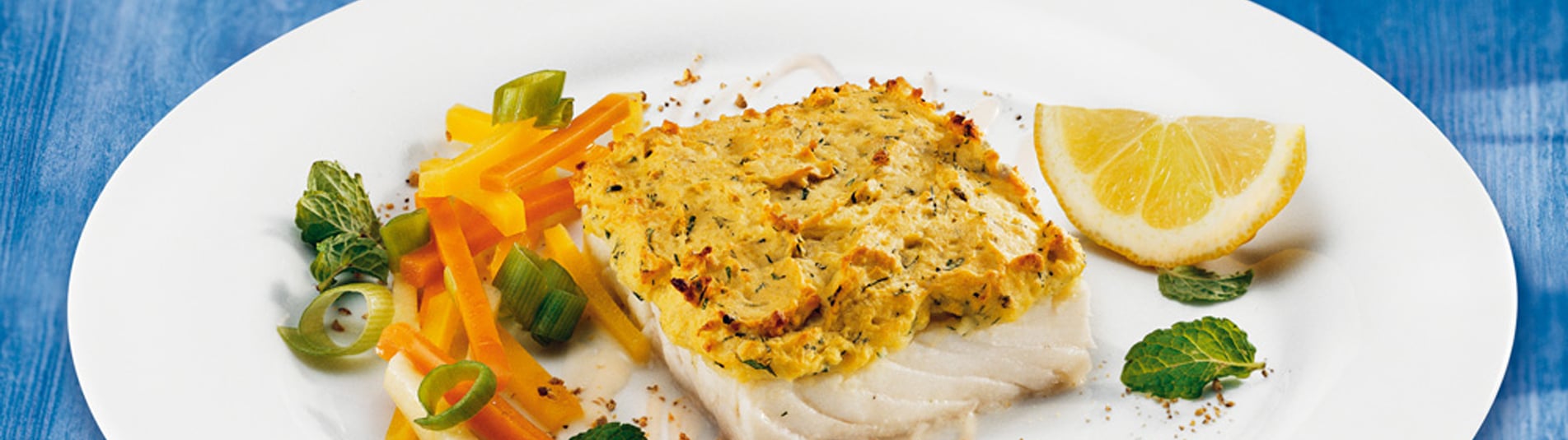 Polardorsch mit Kräuter-Erdäpfelkruste – ein einfaches Fischrezept für‘s Backrohr.