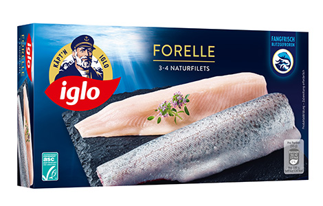 Packung iglo Forelle Naturfilets