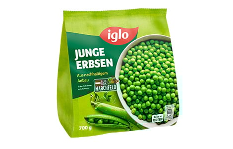 Junge Erbsen 700g Packung