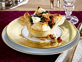 Blatt-Spinat-Ziegenkäse-Pasteten